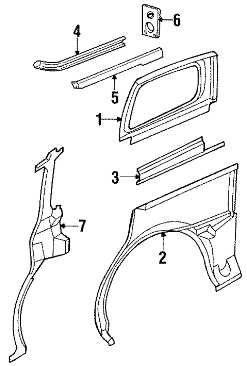 Side Panel & Components for 1998 Oldsmobile Silhouette #1