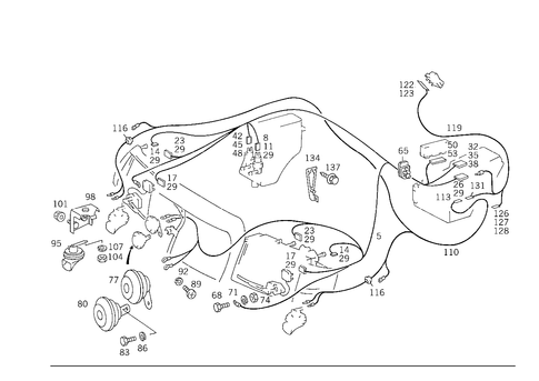 Headlamp Cable Harness and Horn for 1989 Mercedes-Benz 300CE #1