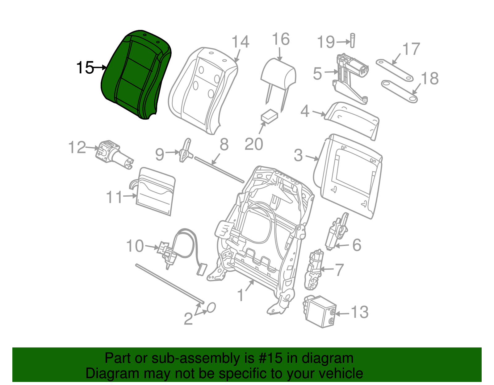Seat Back Cover - BMW (52-10-7-076-645)