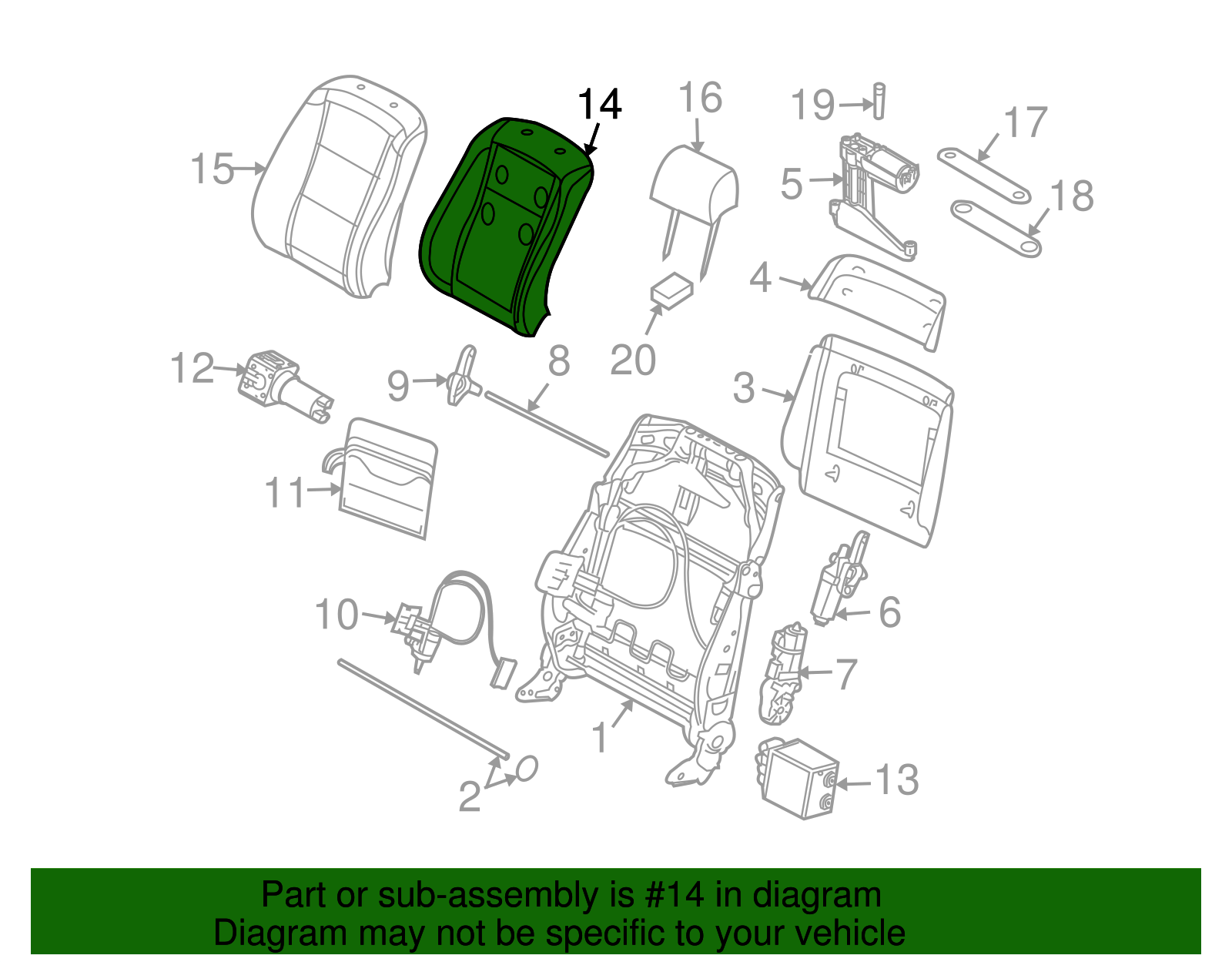 Seat Back Pad - BMW (52-10-7-018-834)