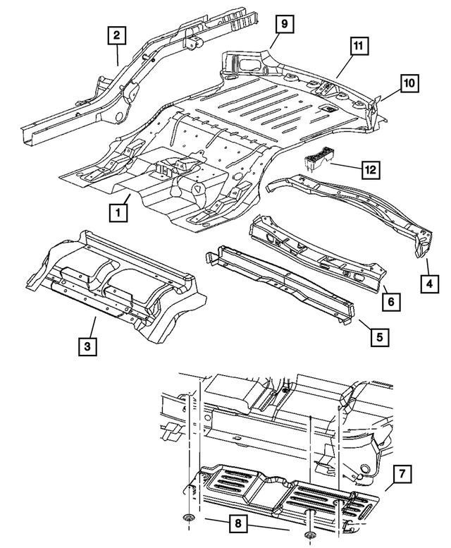 55396628AL - Body Sheet Metal Except Doors: Floor Pan for Mopar Image