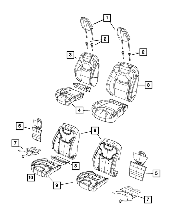 68091750AD - : Seat Cushion Foam, Right, Export for Mopar Image