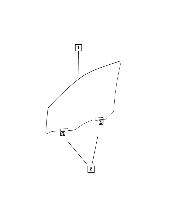 68700436AA - Glass: Front Door Glass, Right for Dodge: Ram 1500, Ram 2500, Ram 3500 | Ram: 1500, 1500 Classic, 2500, 3500 Image