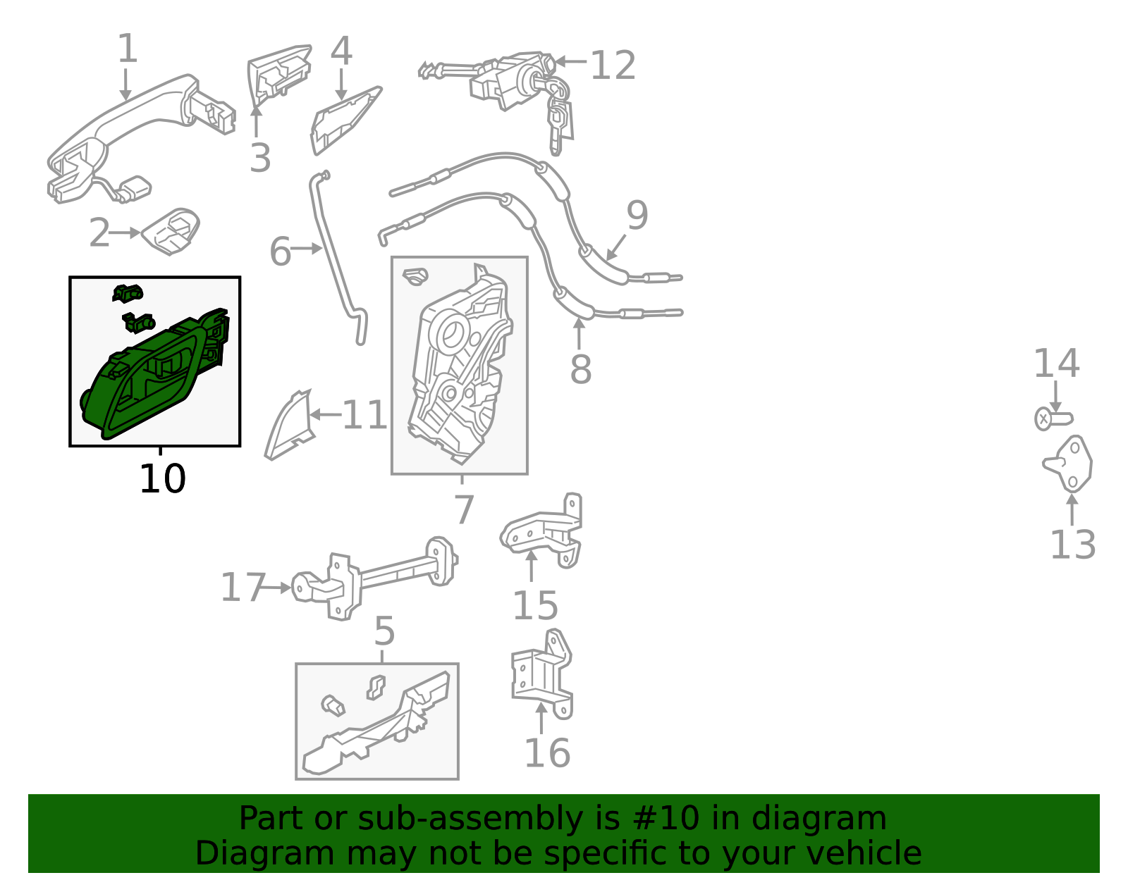 2013-2018 Acura ILX Interior Door Handle 72120-TX6-A01ZA | Acura OEM ...