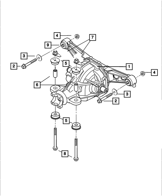 6504065 - Rear Wheel Drive; Differential and Drive Line: Hex Flange Locking Nut And Retainer for Mopar Image