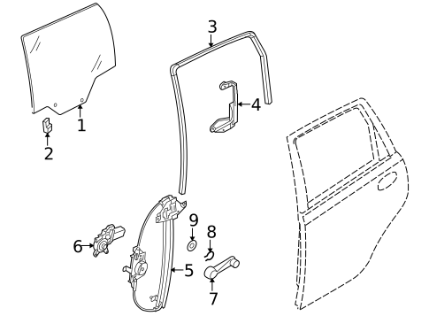 Glass - Rear Door for 2009 Pontiac G3 #0