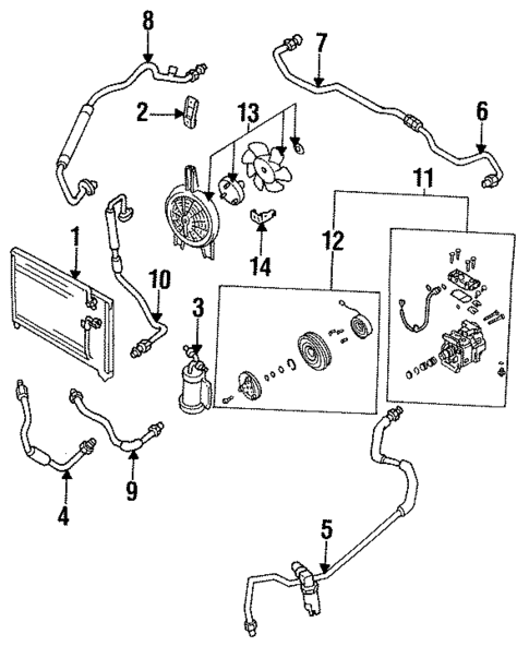 Condenser, Compressor & Lines for 1994 Mazda 323 #0