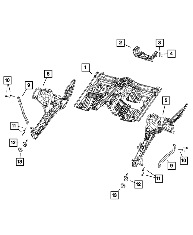 « 68224808AA – Body Sheet Metal Except Doors : Avant, Long, Avnt Longeron, Côté Gauche pour Mopar Image »