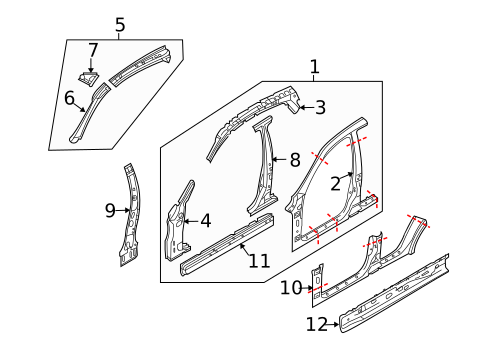 Hinge Pillar for 2010 INFINITI FX50 #0