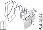 51355A2FC67 - : Window Frame Cover, Rear Left Door for BMW Image