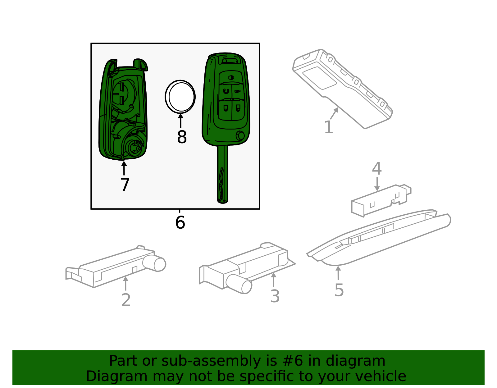 2014-2017 Buick Folding Door Lock and Ignition Lock Key 13584824 ...