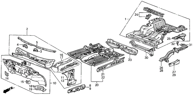 Dashboard - Floor for 1987 Acura Integra #0