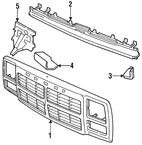 Grille & Components for 1987 Dodge Ramcharger #1
