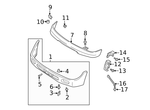 Bumper & Components - Front for 2000 Nissan Xterra #0
