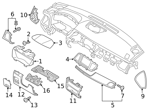 Instrument Panel Components for 2015 Hyundai Genesis #0