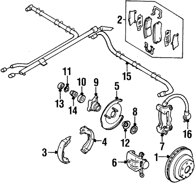 8970347391 - : Park Brake Shoes for Acura Image
