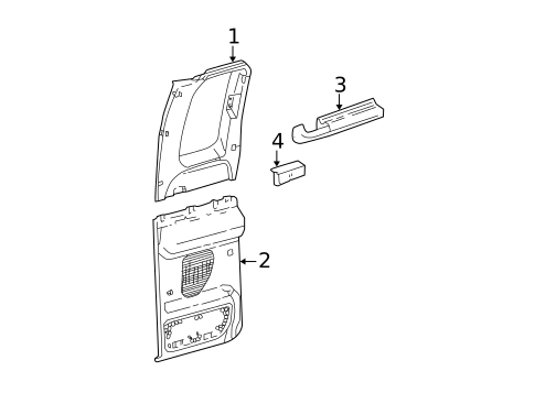 Interior Trim - Rear Door for 2005 Ford F-250 Super Duty #1