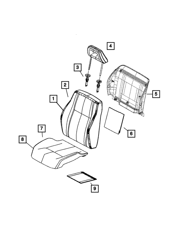 1HS64BD5AA - Interior Trim: Front Seat Back Cover, Right for Mopar Image