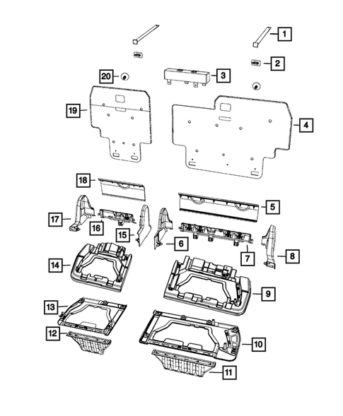 Rear Seats - Third Row Adjusters, Recliners, Shields and Risers for 2025 Chrysler Pacifica #0