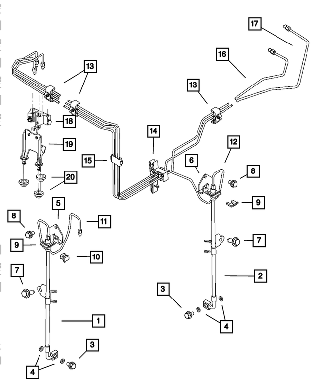 5174061AA - Service Brakes: Brake Hose, Right Or Left for Mopar Image image