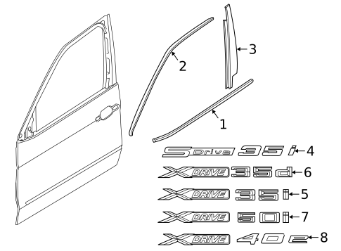 Exterior Trim - Front Door for 2015 BMW X5 #0