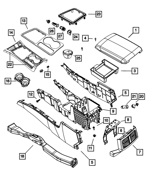 5SF981DXAA - : Console Armrest for Mopar Image
