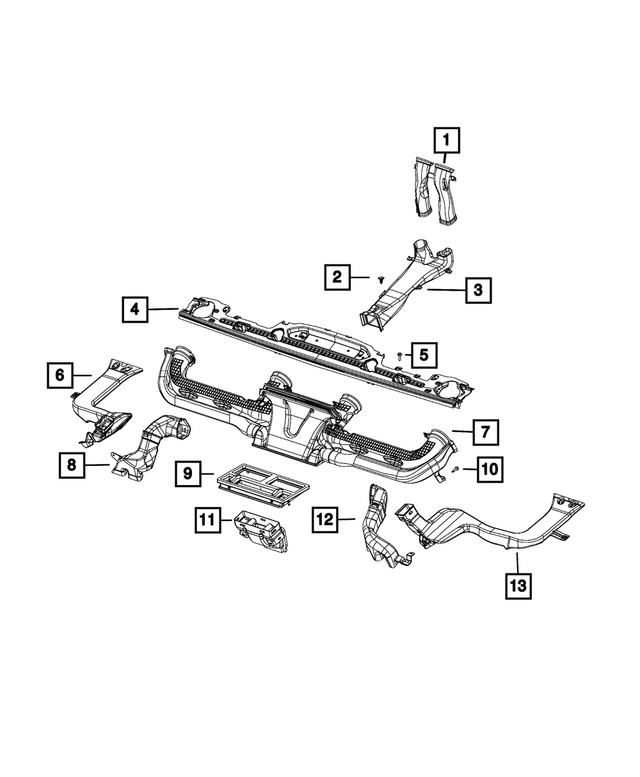 68727583AA - Air Conditioners and Heaters: Floor Duct for Mopar Image