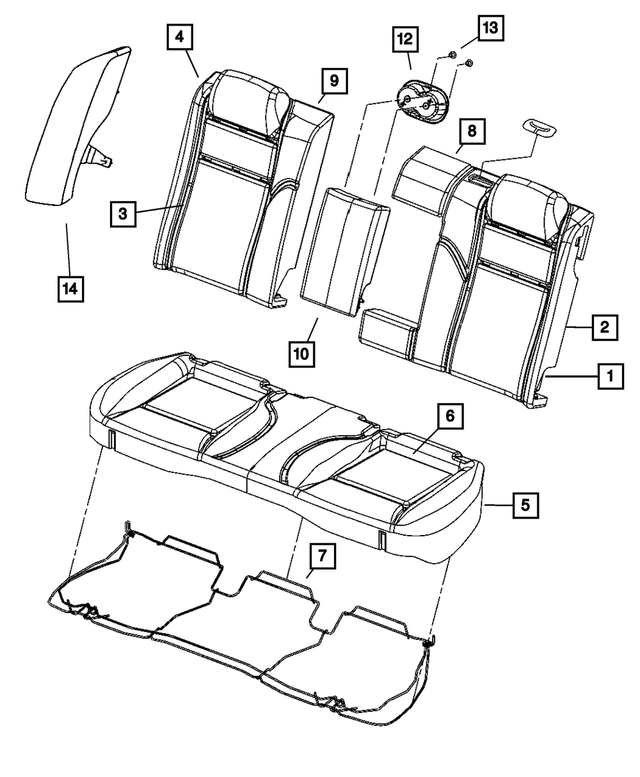 1CD531DVAA - Interior Trim: Rear Seat Back Cover for Mopar Image image