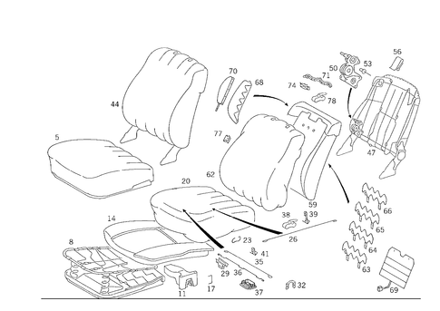 Front Seat and Headrest for 1992 Mercedes-Benz 400E #1