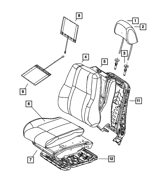 5PS80DX9AA - : Active Head Restraints Headrest for Mopar Image