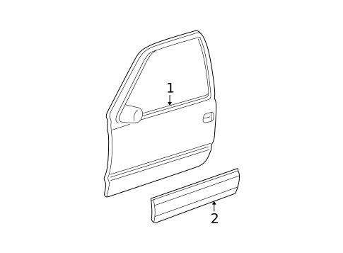 Exterior Trim - Front Door for 2002 Cadillac Escalade EXT #0