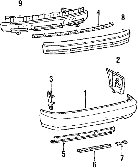 Bumper & Components - Rear for 1988 Toyota Celica #0