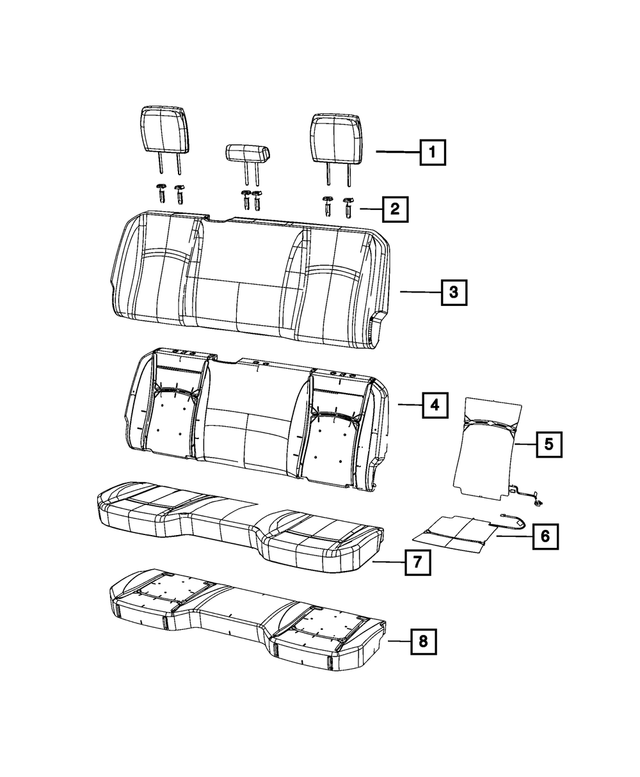 6VA53TU6AA - Interior Trim: Rear Headrest, Center for Mopar Image
