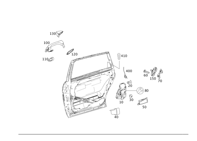 2517300935 - Rear Doors: Door Lock for Mercedes-Benz: R320, R350, R500 Image image