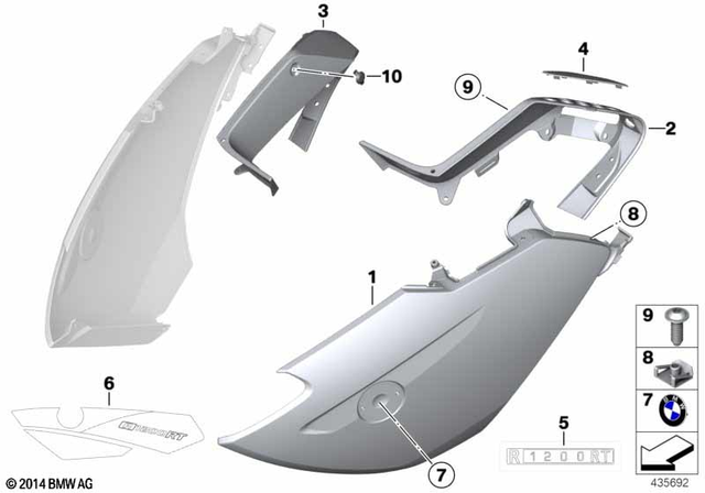 46637682933 - Frame and Mounting Parts: Lateral Trim Panel, Interior Left -  for BMW-Motorrad Image image