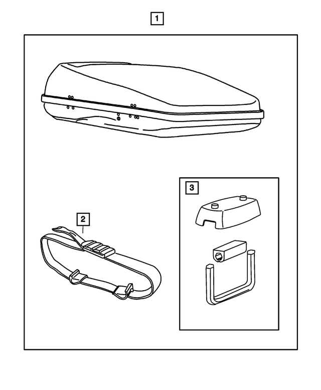 82207353AB - Mopar Accessories - Component Parts: Luggage Carrier Kit for Mopar Image