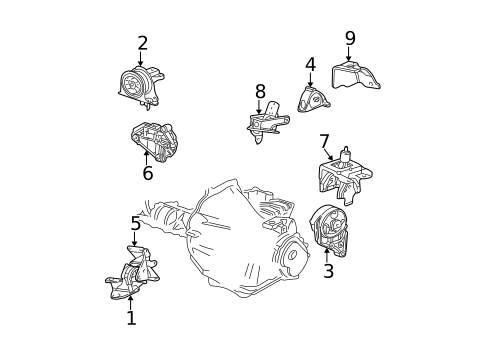 Engine & Trans Mounting for 2002 Dodge Caravan #0