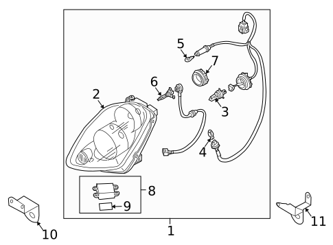 Headlamp Components for 2003 INFINITI G35 #2