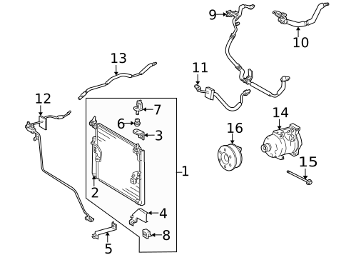 Condenser, Compressor & Lines for 2012 Toyota FJ Cruiser #0