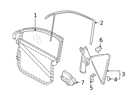 Glass - Front Door for 2010 Volkswagen Touareg #0