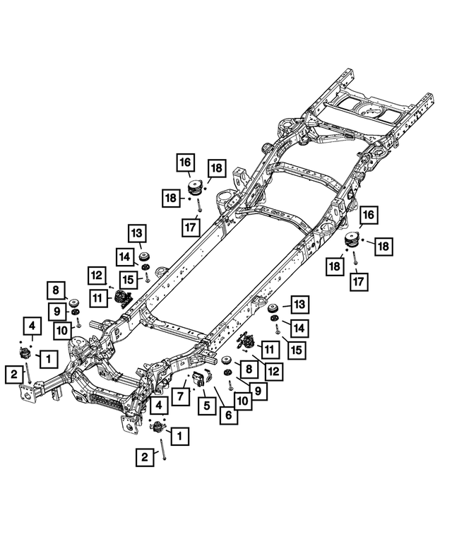 68481243AA - Frame, Bumper and Fascia: Body Hold Down Cushion, Left for Mopar Image image