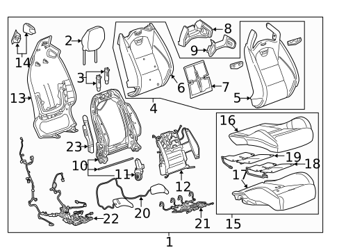 Passenger Seat Components for 2016 Cadillac ATS #3