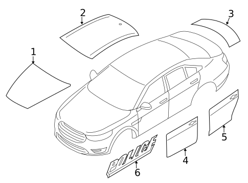 Stripe Tape & Decals for 2018 Ford Special Service Police Sedan #0