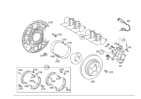 Rear Wheel Brake for 2006 Mercedes-Benz C 55 AMG&reg; #0