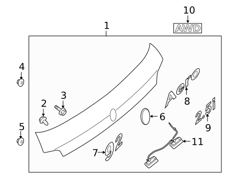 Exterior Trim - Lift Gate for 2005 Saab 9-2X #0