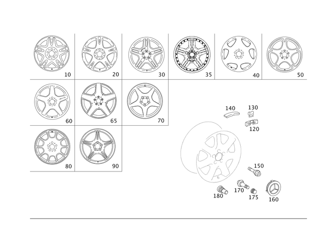 2204013502 - Wheels: Double-Spoke Wheel for Mercedes-Benz Image image
