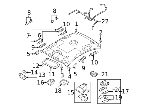 Interior Trim - Roof for 2012 Hyundai Genesis #0