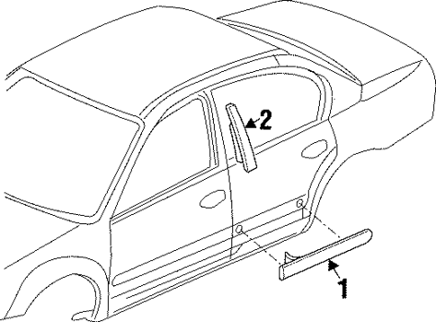Exterior Trim - Rear Door for 1998 Oldsmobile Cutlass #0