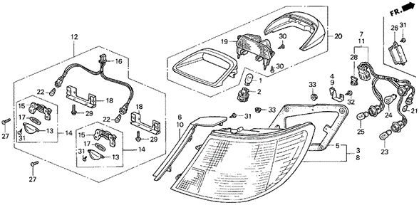 Taillight for 1997 Acura CL #0