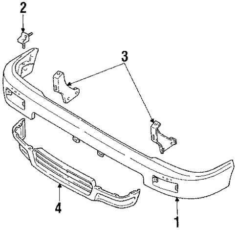 Bumper & Components - Front for 1991 Toyota Pickup #1